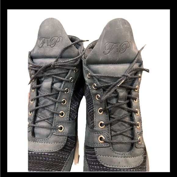 Filling Pieces High Top Sneakers US 11.5–12 Navy Suede Leather Handmade Portugal - Picture 14 of 14